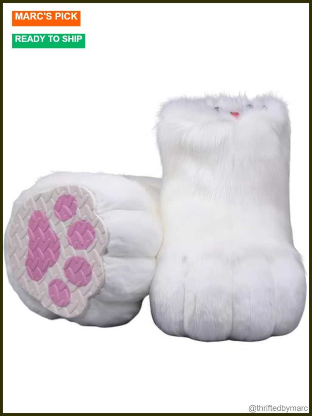 Faux Fur Fursuit Feet Paws Plush Boots for Cosplay and Halloween